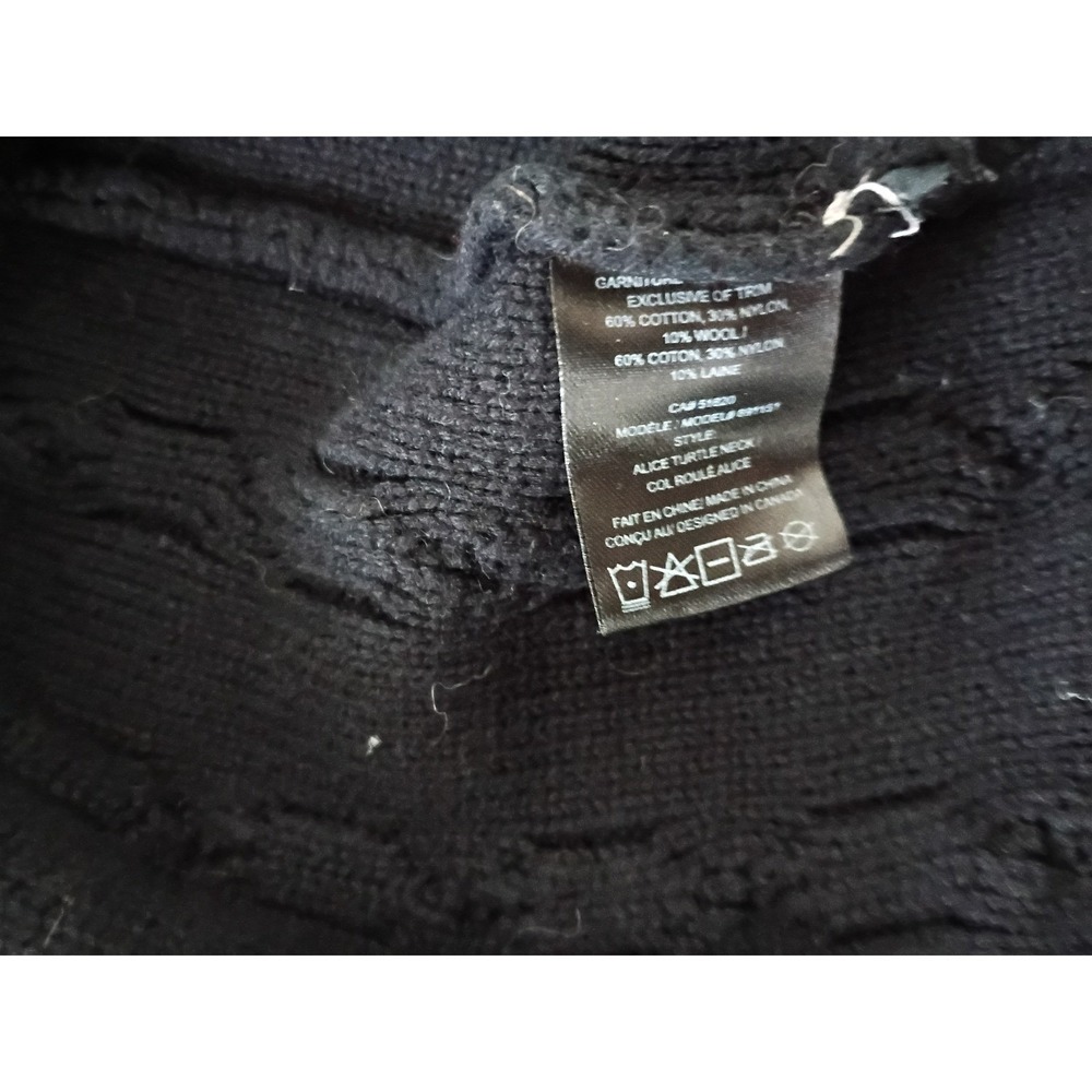 VISTA-Wool Blnd Black Cable Knit Btn Front V Neck Cardigan Sweater Alice Turtle - Picture 5 of 10